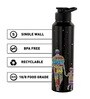 Black 1000ml Classic Flip UV Dad Printed Single Wall Stainless Steel Sipper Cap Water Bottle