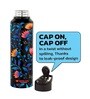 Black Florens 1000ml Classic Flip UV Printed Single Wall Stainless Steel Sipper Cap Water Bottle