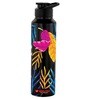 Black Lucid 1000ml Classic Flip UV Printed Single Wall Stainless Steel Sipper Cap Water Bottle