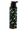 Black 1000ml Classic Flip UV Quill Printed Single Wall Stainless Steel Sipper Cap Water Bottle
