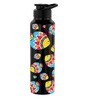 Black 1000ml Classic Flip UV Artsy Fish Printed Single Wall Stainless Steel Sipper Cap Water Bottle