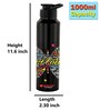 Black 1000ml Classic Flip UV Best Friends Printed Single Wall Stainless Steel Sipper Cap Water Bottle