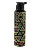 Black  Trigon 1000ml Classic Flip UV Printed Single Wall Stainless Steel Sipper Cap Water Bottle