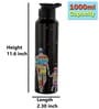 Black 1000ml Classic Flip UV Dad Printed Single Wall Stainless Steel Sipper Cap Water Bottle