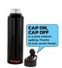 Black 1000ml Classic Flip UV I am the best Quote Printed Single Wall Stainless Steel Sipper Cap Water Bottle