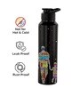 Black 1000ml Classic Flip UV Dad Printed Single Wall Stainless Steel Sipper Cap Water Bottle