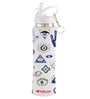White 750ml Flip Bot Stainless Steel Rubber Finish Water Bottle with Straw Lid