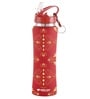 Red 750ml Flip Bot Stainless Steel Rubber Finish Water Bottle with Straw Lid