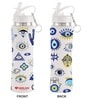 White 750ml Flip Bot Stainless Steel Rubber Finish Water Bottle with Straw Lid