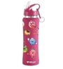 Pink 750ml Flip Bot Stainless Steel Rubber Finish Water Bottle with Straw Lid