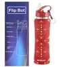 Red 750ml Flip Bot Stainless Steel Rubber Finish Water Bottle with Straw Lid
