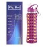 Purple Pyramid 750ml Flip Bot Stainless Steel Rubber Finish Water Bottle with Straw Lid