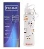 White 750ml Flip Bot Stainless Steel Rubber Finish Water Bottle with Straw Lid