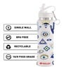 White 750ml Flip Bot Stainless Steel Rubber Finish Water Bottle with Straw Lid