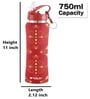 Red 750ml Flip Bot Stainless Steel Rubber Finish Water Bottle with Straw Lid
