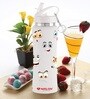 White 750ml Flip Bot Stainless Steel Rubber Finish Water Bottle with Straw Lid