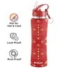 Red 750ml Flip Bot Stainless Steel Rubber Finish Water Bottle with Straw Lid