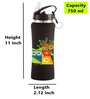 Black 750ml Flip Bot Stainless Steel Rubber Finish Water Bottle with Straw Lid