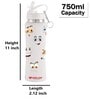 White 750ml Flip Bot Stainless Steel Rubber Finish Water Bottle with Straw Lid