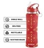 Red 750ml Flip Bot Stainless Steel Rubber Finish Water Bottle with Straw Lid