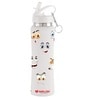 White 750ml Flip Bot Stainless Steel Rubber Finish Water Bottle with Straw Lid