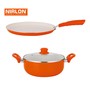 Nirlon Orange Aluminium Cookware Combo Gift