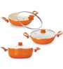 Nirlon Orange Aluminium Cookware Combo Gift