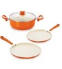 Nirlon Orange Aluminium Cookware Combo Gift