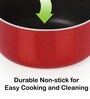 Nirlon Red & Black Aluminium Medium Nonstick Cooking Pot