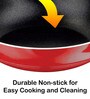 Red & Black Aluminium Non-Stick Kadai