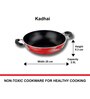 Red & Black Aluminium Non-Stick Kadai
