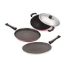 Nirlon Red & Black Aluminium Cookware Combo Gift