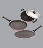 Nirlon Red & Black Aluminium Cookware Combo Gift