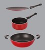 Nirlon Red & Black Aluminium Cookware Combo Gift