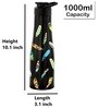 Black Quill 1000ml Tall Bell Single Wall Stainless Steel Water Bottle