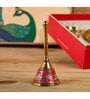 Divinity Gift Box- 1 Brass Minakari Plate, 1 Brass Minakari Bell And1 Crystal Brass Diya