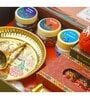 Shubh Diwali Gift Box with Minakari Work Pooja Thali Set, Incense Sticks, Havan Cups with Scented Candles