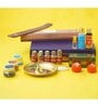 Shubh Diwali Gift Box with Minakari Work Pooja Thali Set, Incense Sticks, Havan Cups with Scented Candles