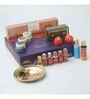 Shubh Diwali Gift Box with Minakari Work Pooja Thali Set, Incense Sticks, Havan Cups with Scented Candles