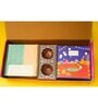 Traditional Mandala Diwali Gift Hampers- 40 Incense Cone Box, Rangoli Box- 5 Colors and Terracotta Diyas