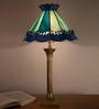 Nirvana Nug Blue Stained glass Shade Table lamp with Antique gold Base