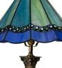 Nirvana Nug Blue Stained glass Shade Table lamp with Antique gold Base