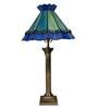 Nirvana Nug Blue Stained glass Shade Table lamp with Antique gold Base