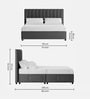 Nivi Fabric Upholstered Queen Size Bed in Charcoal Grey Colour with Drawer Storage