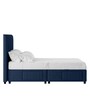Nivi Fabric Upholstered King Size Bed in Royal Blue Colour with Drawer Storage