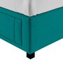 Nivi Fabric Upholstered King Size Bed in Sea Green Colour with Drawer Storage