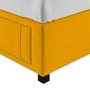 Nivi Fabric Upholstered King Size Bed in Bold Yellow Colour with Drawer Storage