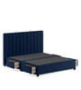 Nivi Fabric Upholstered Queen Size Bed in Royal Blue Colour with Drawer Storage