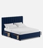 Nivi Fabric Upholstered Queen Size Bed in Royal Blue Colour with Drawer Storage