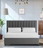 Nivi Fabric Upholstered Queen Size Bed in Charcoal Grey Colour with Drawer Storage